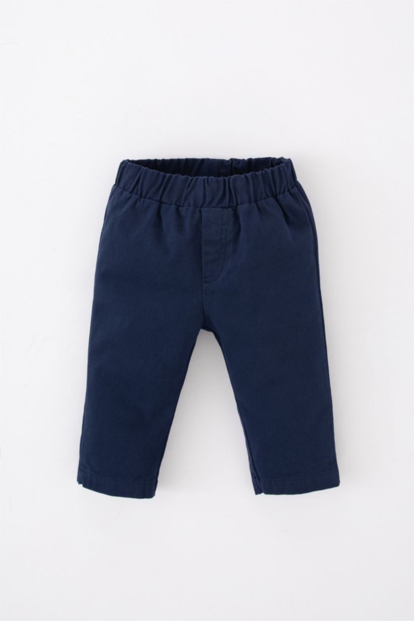 طفل صغير بيج فاتح طقم ولادي مطبوع من التويل بياقة قميص - 3 قطع