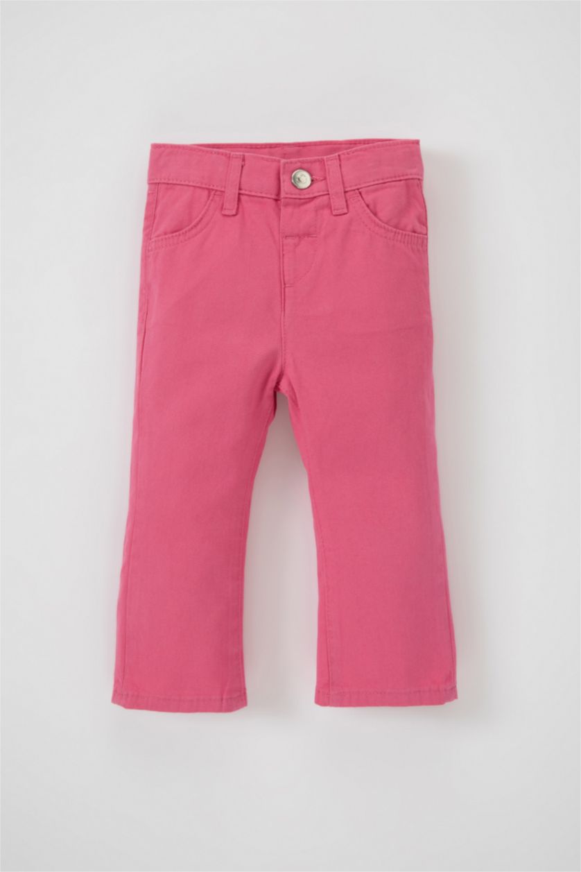 BABY GIRL Pink Baby Girl Flared Gabardine Trousers