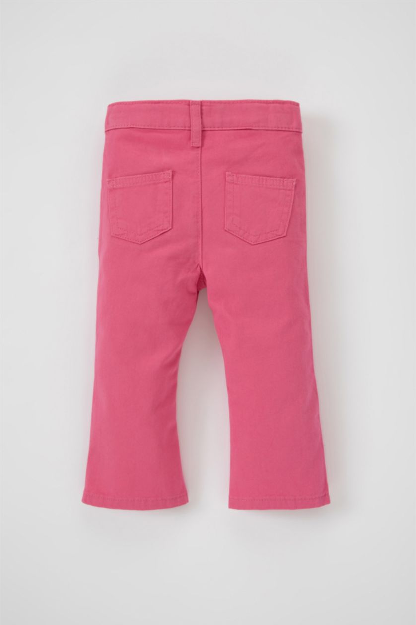 BABY GIRL Pink Baby Girl Flared Gabardine Trousers