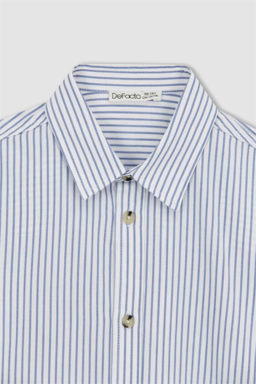 GARÇONS BLEU Clair Chemises à manches longues Popeline Col Polo Garçon