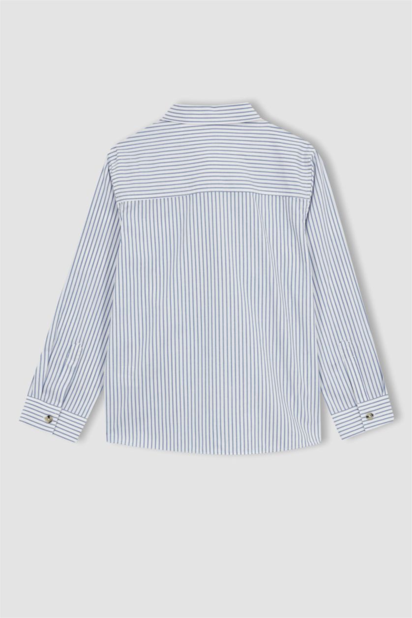 GARÇONS BLEU Clair Chemises à manches longues Popeline Col Polo Garçon