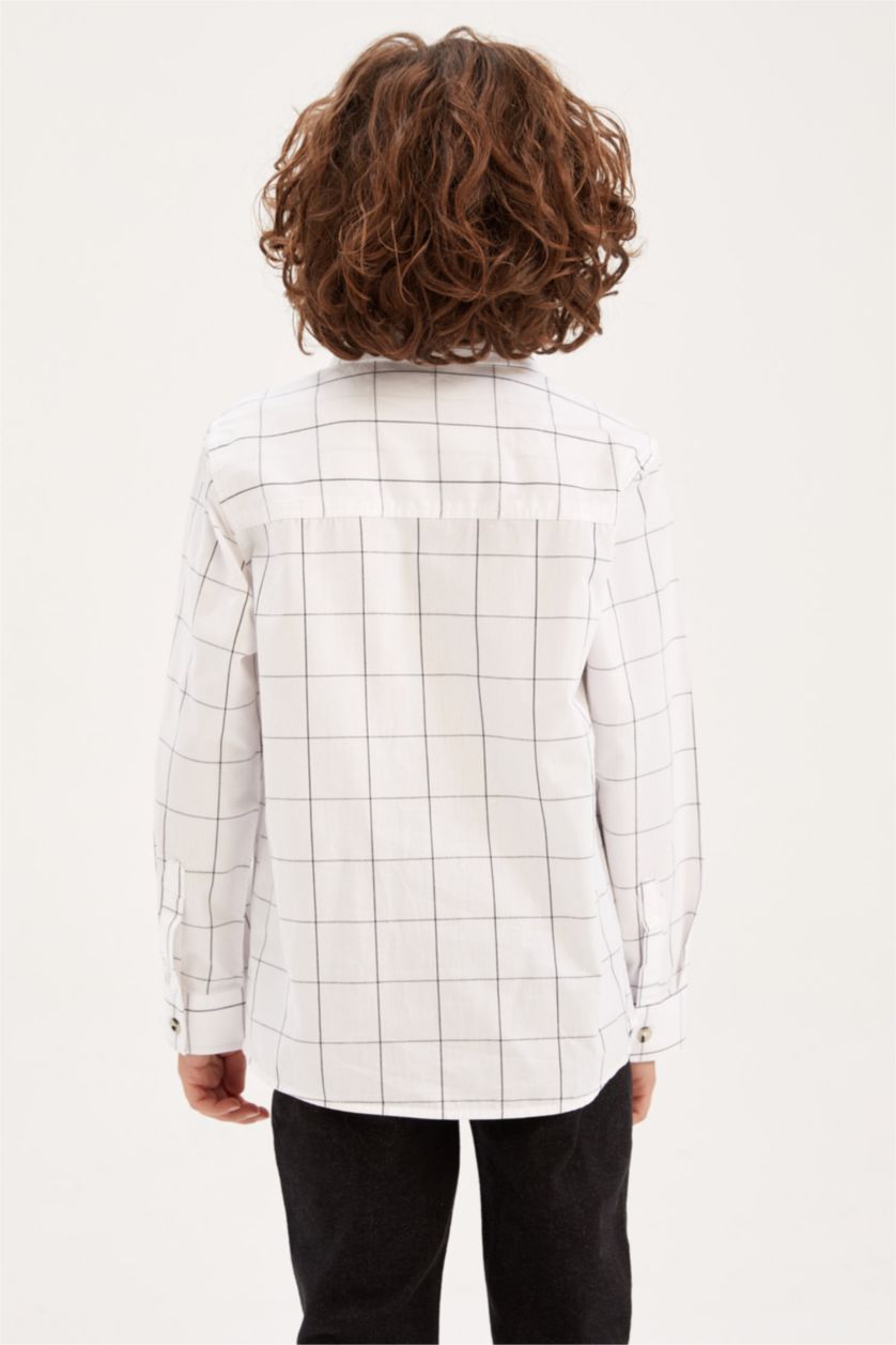 BOYS & TEENS White Boy Regular Fit Poplin Long Sleeve Shirt