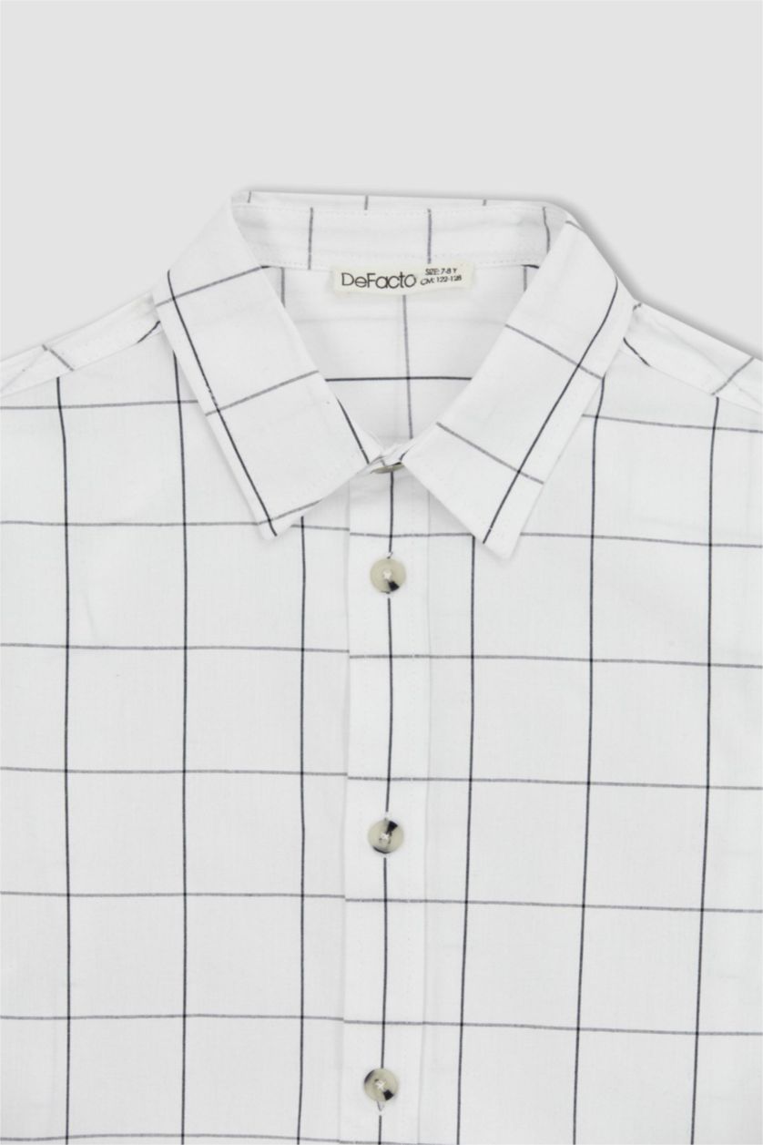 BOYS & TEENS White Boy Regular Fit Poplin Long Sleeve Shirt