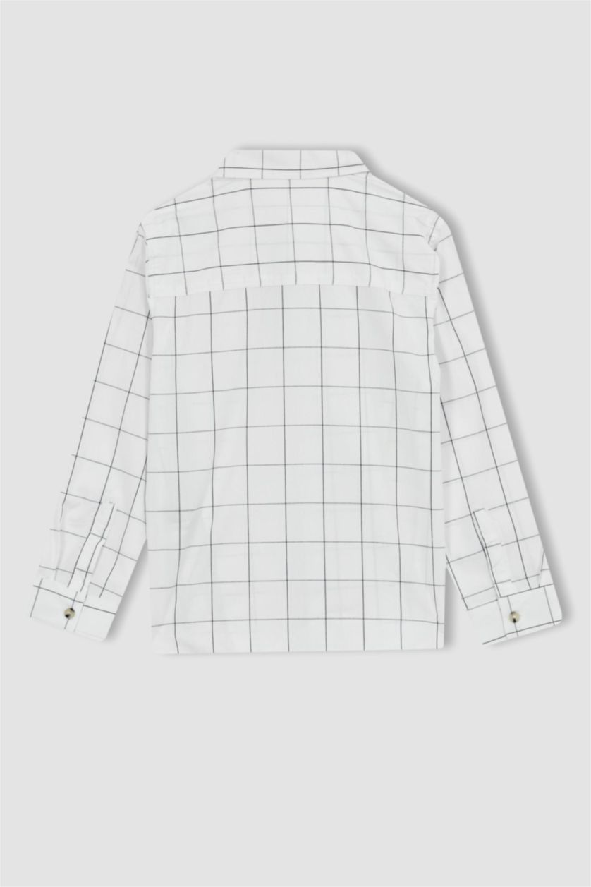 BOYS & TEENS White Boy Regular Fit Poplin Long Sleeve Shirt