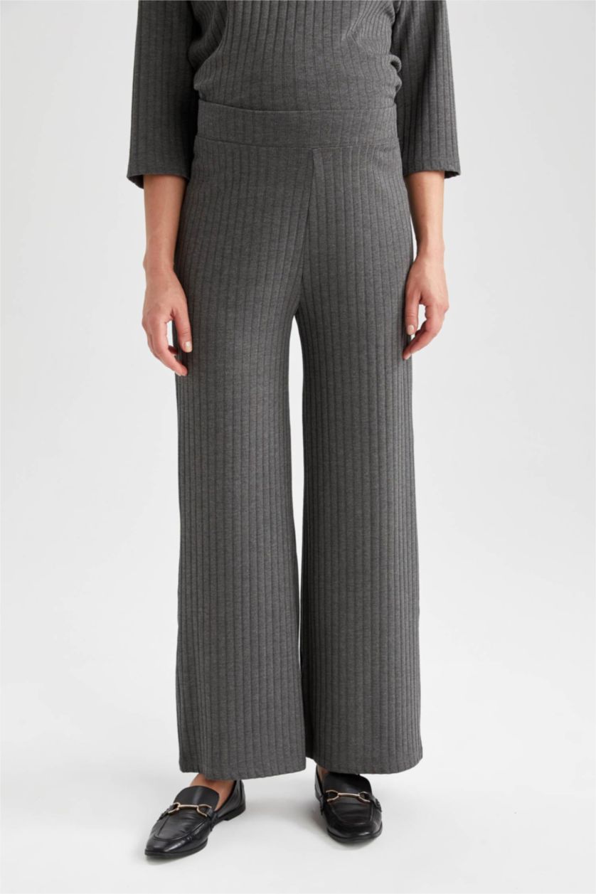 Kadın Gri Melanj Wıde Leg Hamile Altı