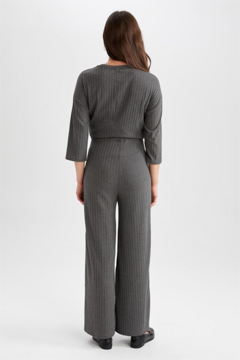 Kadın Gri Melanj Wıde Leg Hamile Altı