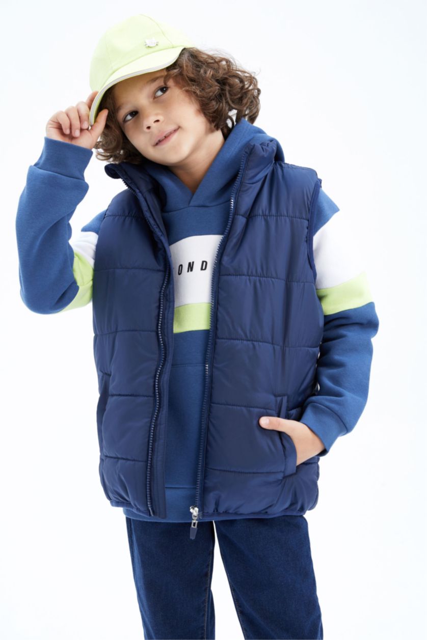 GARÇONS Indigo Gilet Doudoune à col montant pour garçon