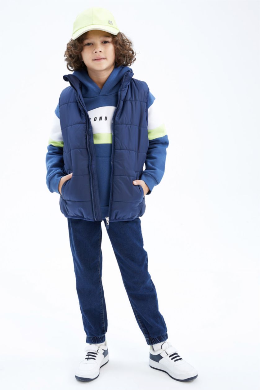 GARÇONS Indigo Gilet Doudoune à col montant pour garçon
