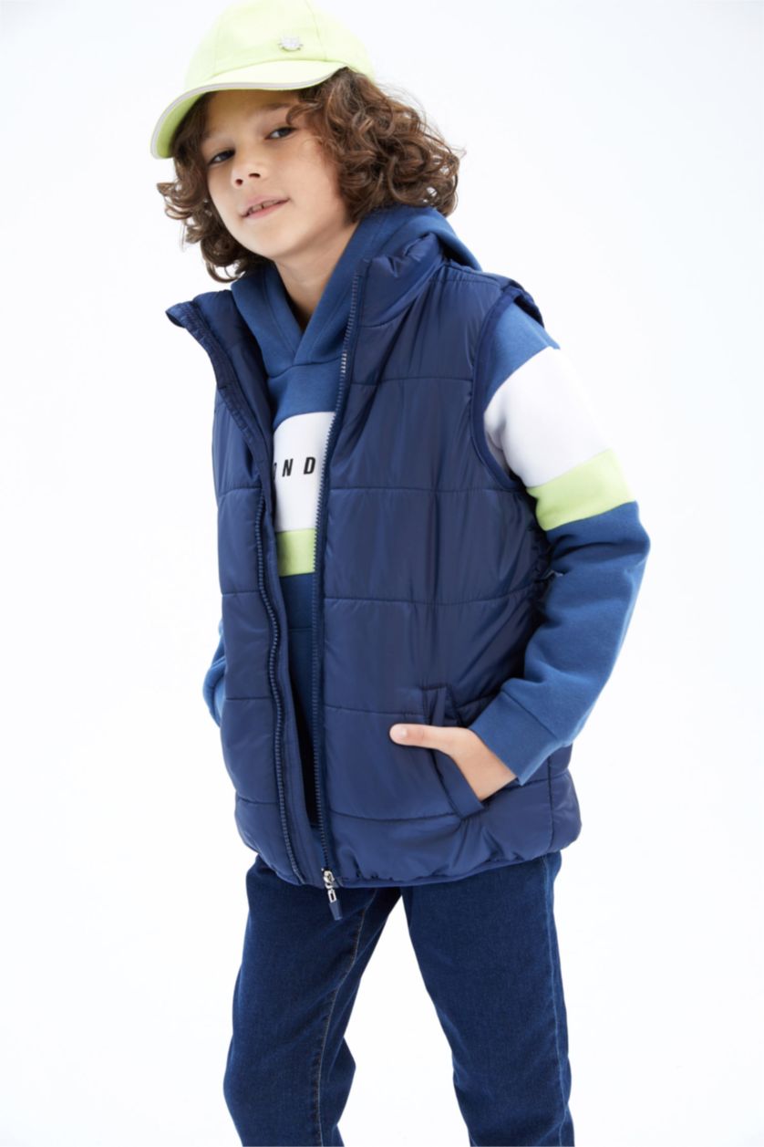 GARÇONS Indigo Gilet Doudoune à col montant pour garçon