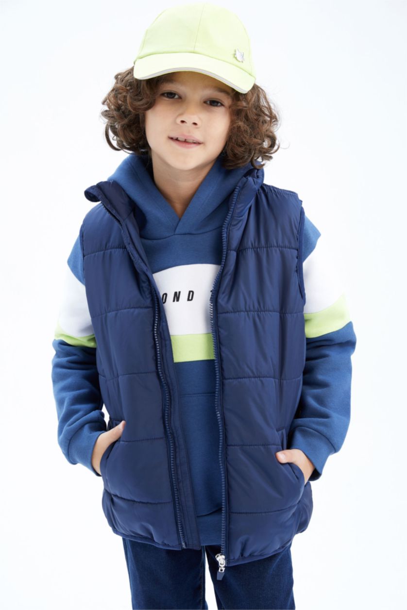 GARÇONS Indigo Gilet Doudoune à col montant pour garçon