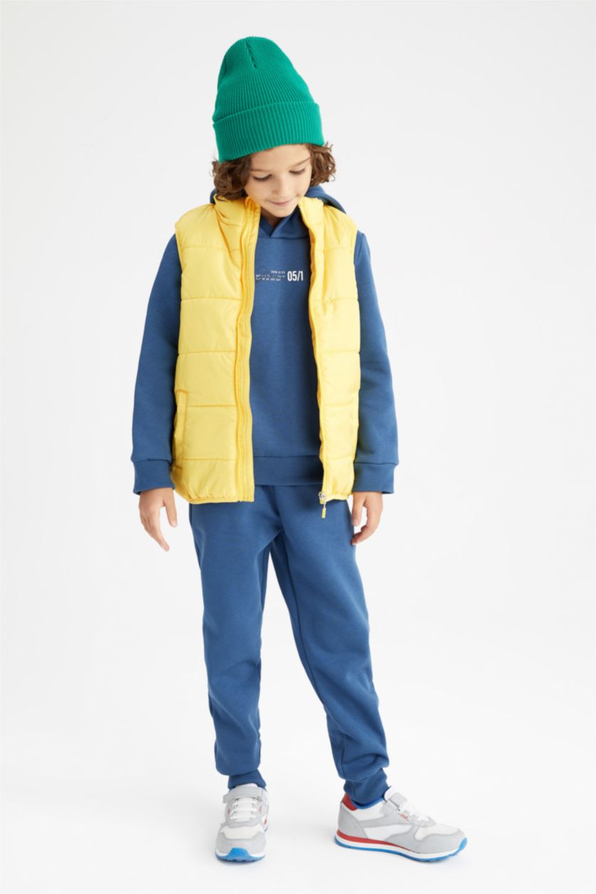 GARÇONS Jaune Gilet Doudoune à col montant pour garçon