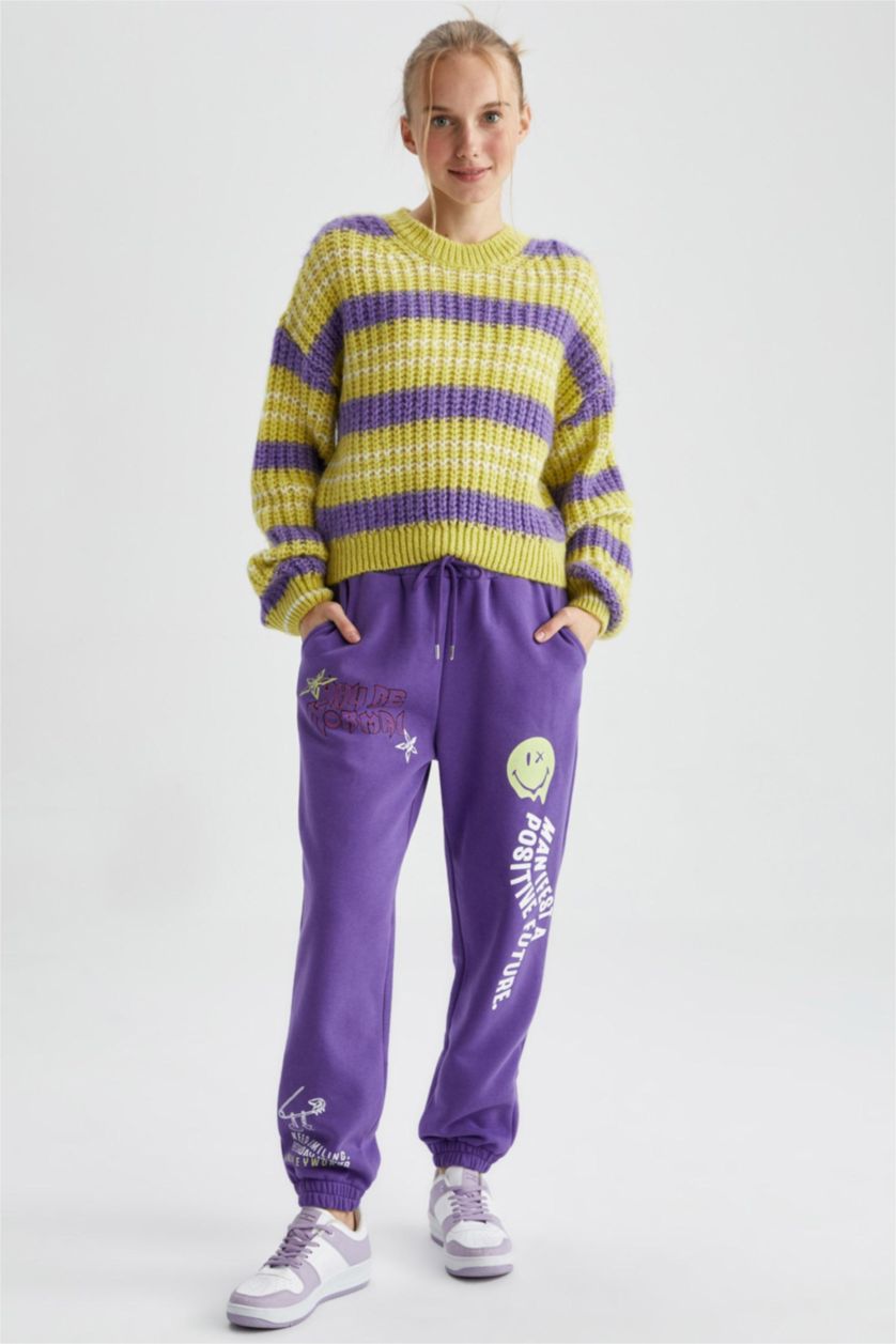 FEMME Vert Clair Pull Tricot Col rond