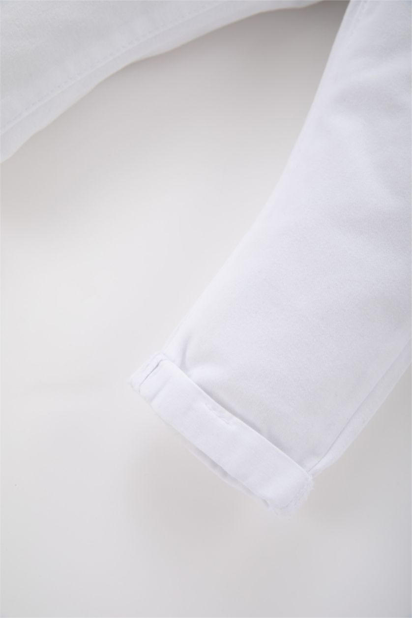 BABY BOY White Baby Boy Regular Fit Basic Gabardine Trousers