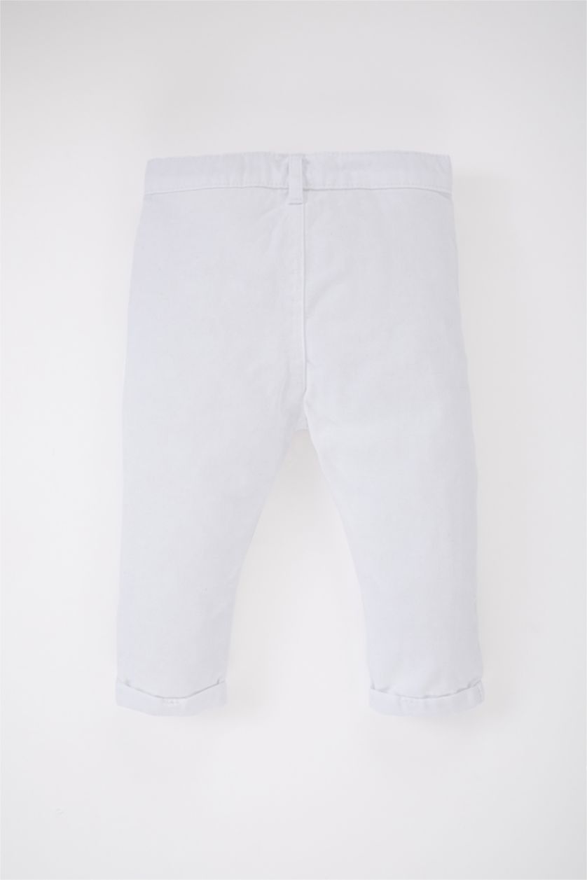 BABY BOY White Baby Boy Regular Fit Basic Gabardine Trousers