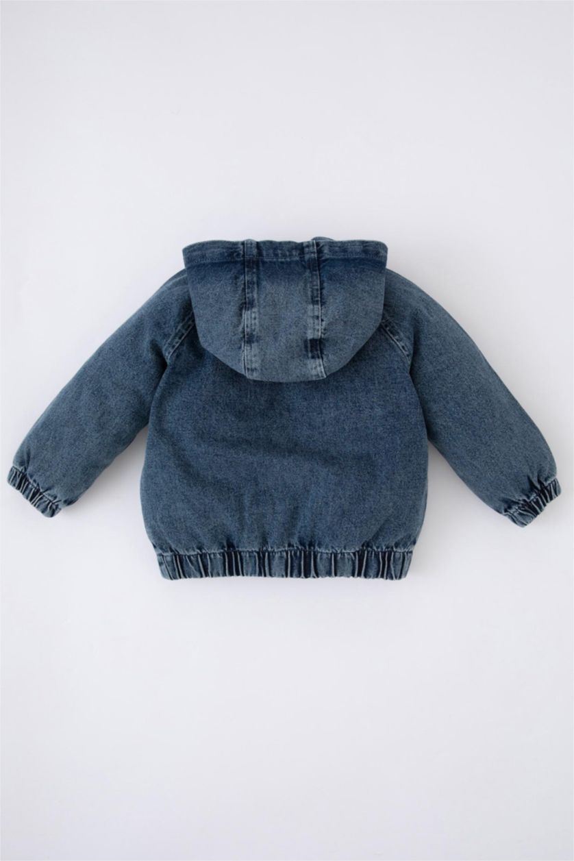 Erkek Bebek Mavi Erkek Bebek Kapüşonlu Jean Mont