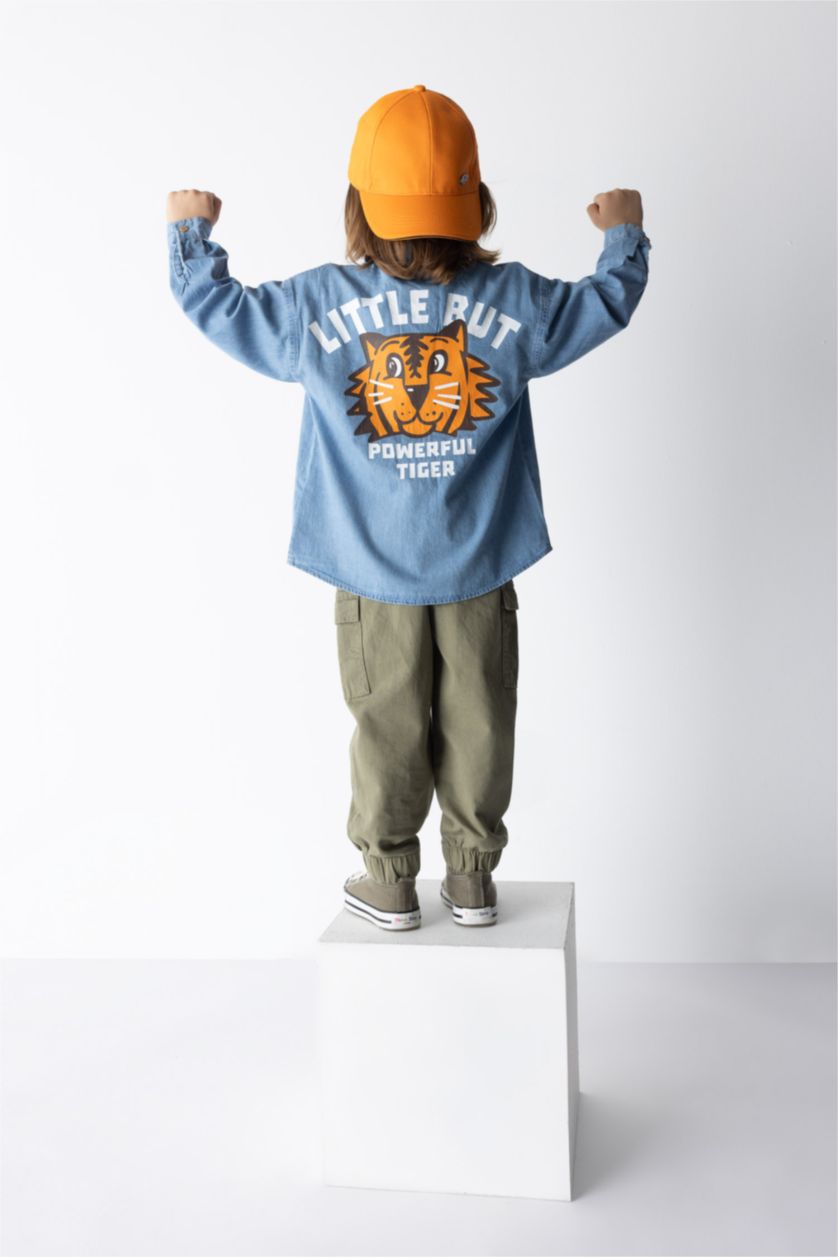 Малыши мальчики Светло-синий Джинсовая рубашка для малышей мальчиков