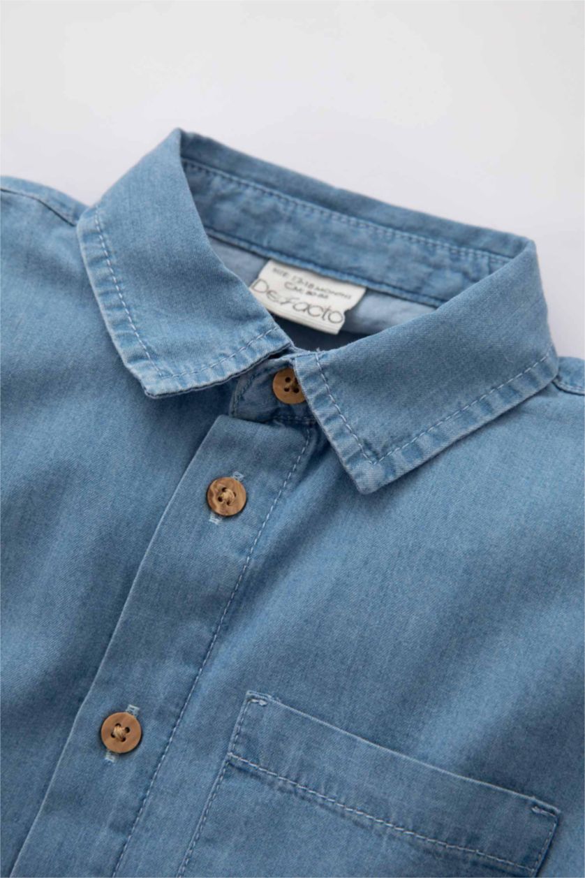 Малыши мальчики Светло-синий Джинсовая рубашка для малышей мальчиков