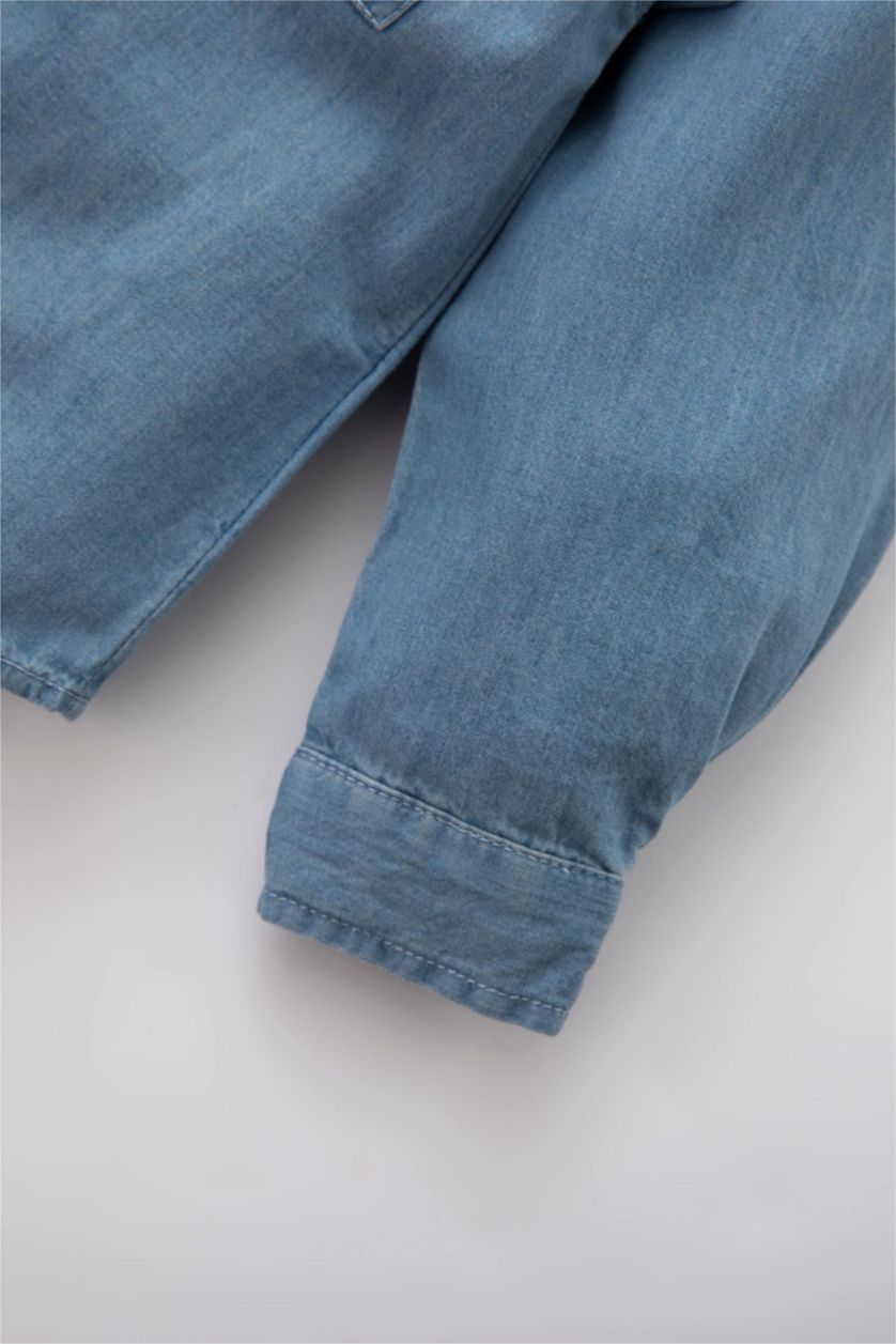 Малыши мальчики Светло-синий Джинсовая рубашка для малышей мальчиков