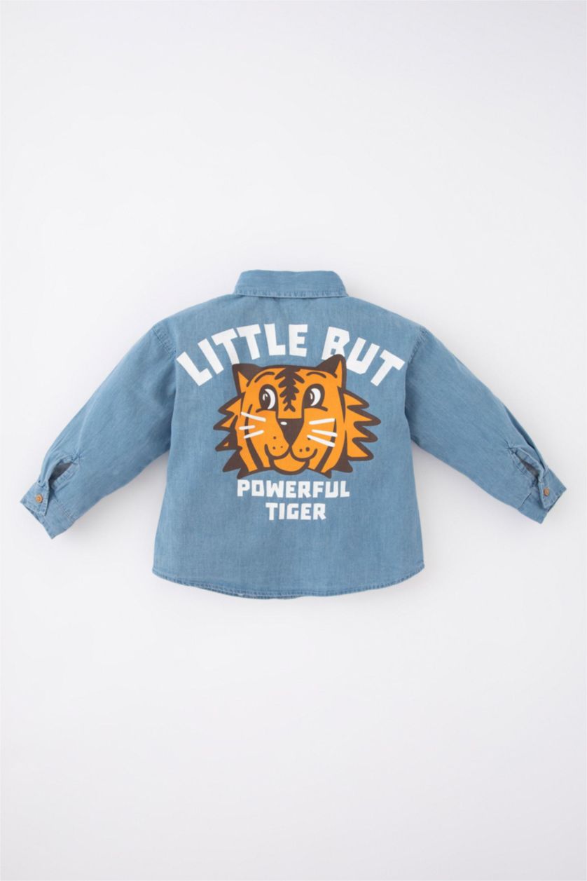 Малыши мальчики Светло-синий Джинсовая рубашка для малышей мальчиков