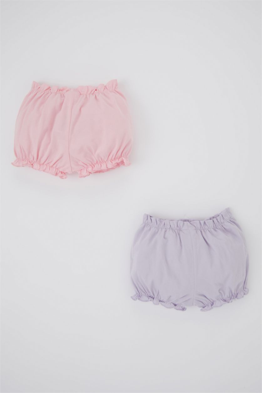 Kız Bebek Açık Lila Kız Bebek Penye 2'li Şort