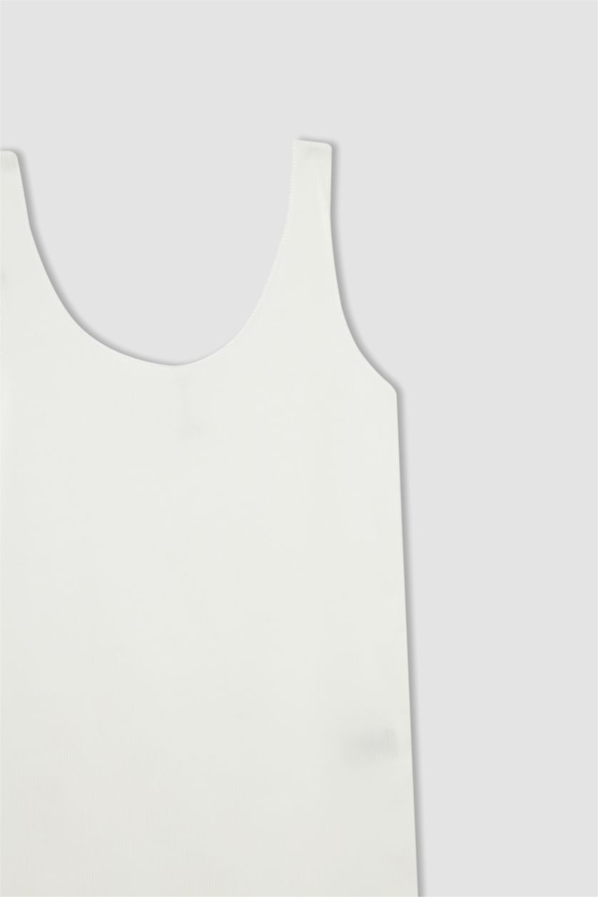 FEMME Blanc Débardeur Coupe slim raccourcie Col rond