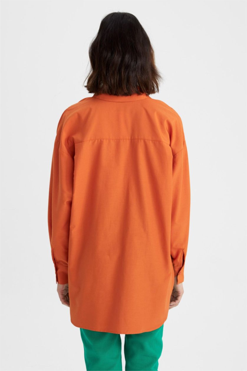 WOMAN Orange Oversize Fit Long Sleeve Tunic