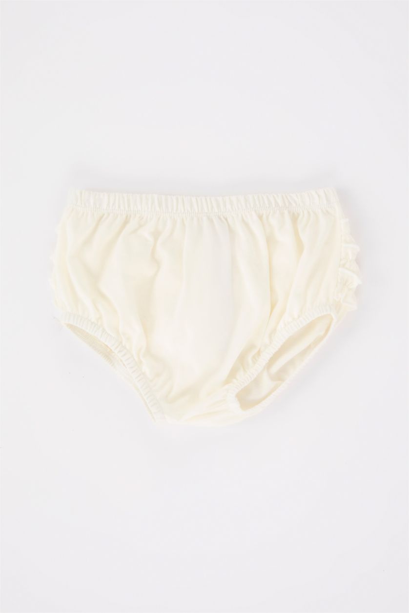 BABY GIRL Ecru Baby Girl Newborn Combed Cotton 2-Pack Panties