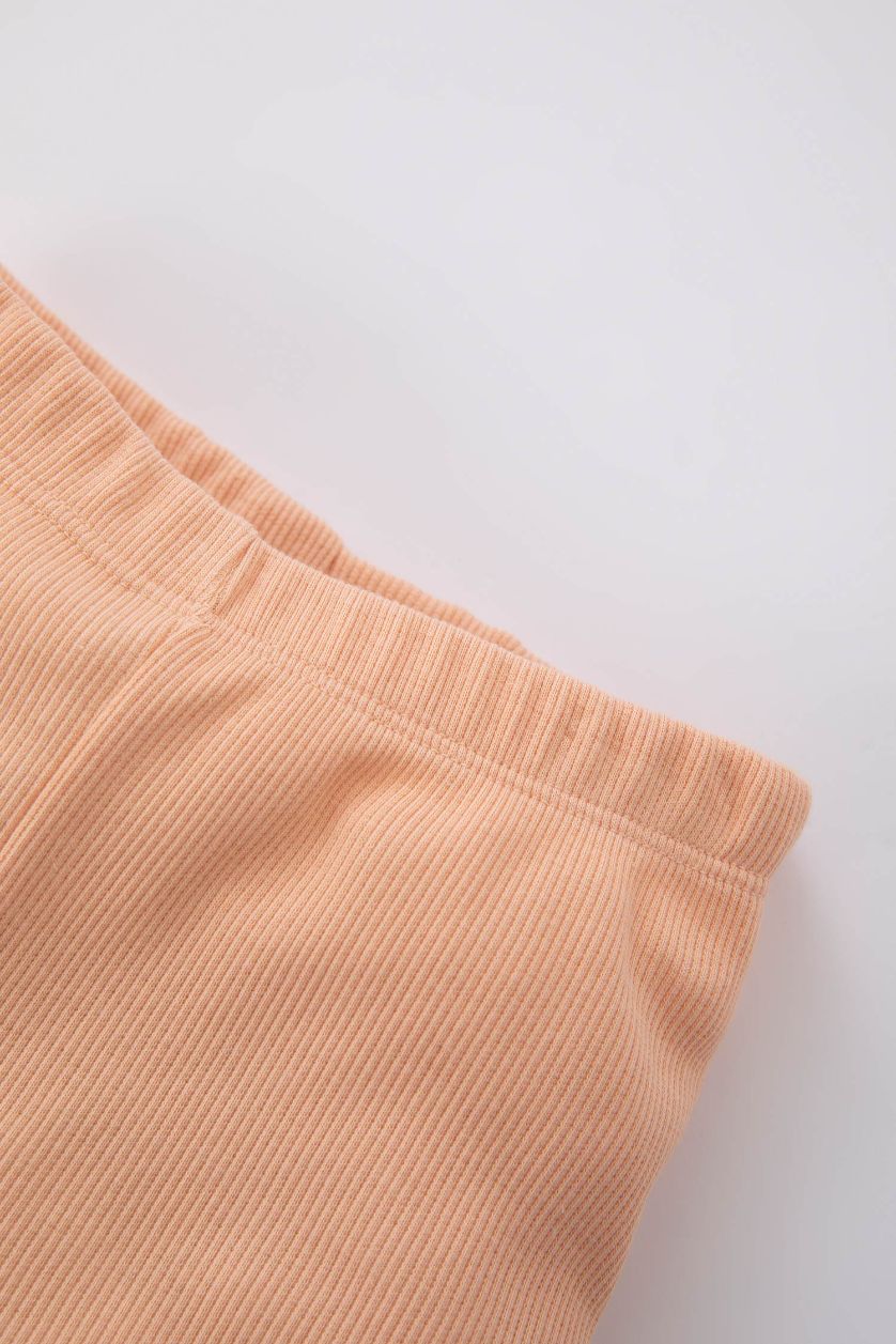 BABY GIRL Salmon Baby Girl Embroidered Ribbed Camisole Snap Fastener Body Shorts 2-Pack