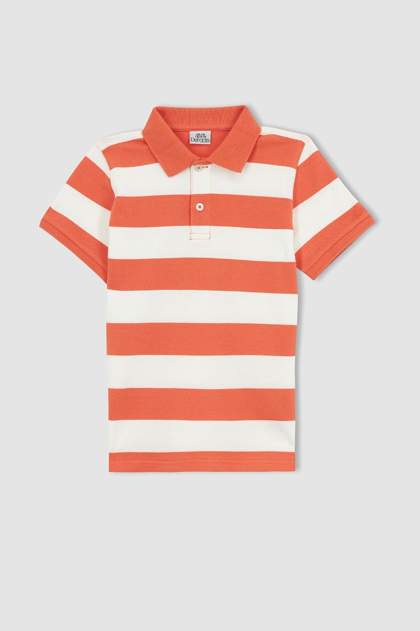 GARÇONS Orange Clair Polo à manches courtes Piquer Col Polo Garçon