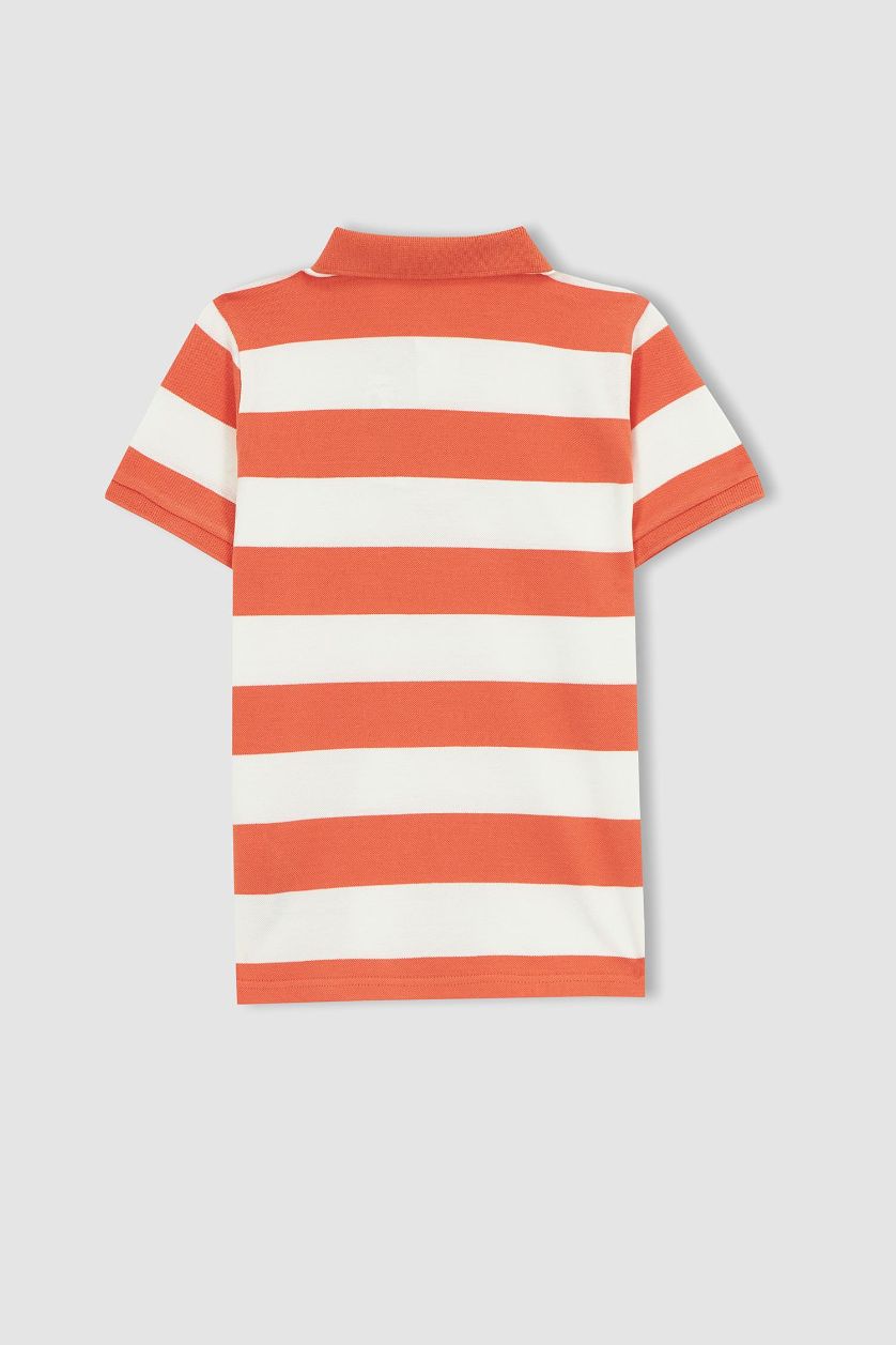 GARÇONS Orange Clair Polo à manches courtes Piquer Col Polo Garçon