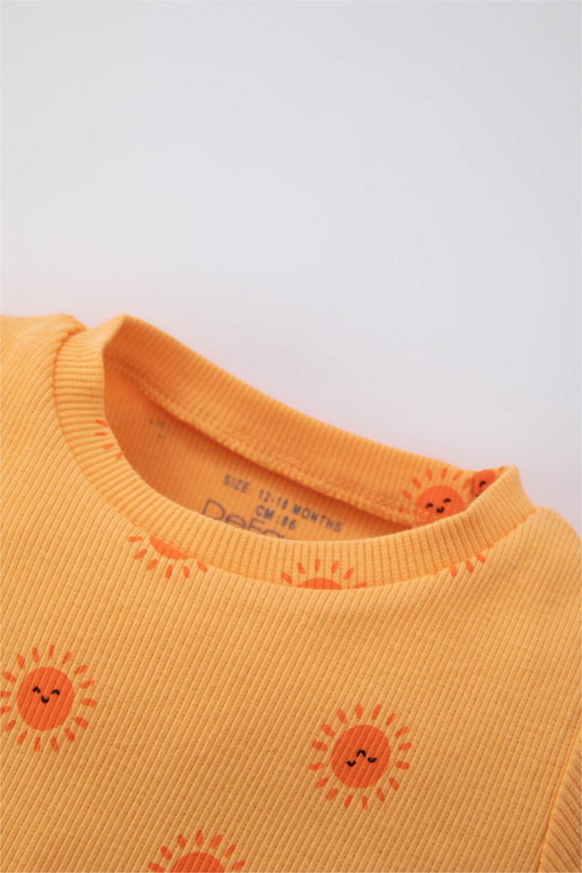 BÉBÉ FILLE Orange Clair Ensemble de Body à boutons pression imprimé et Short pour bébé fille