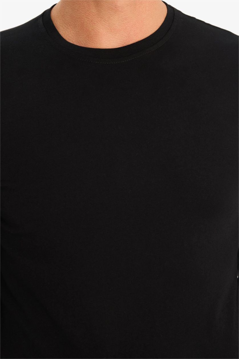Men Black Slim Fit Knitted Tops