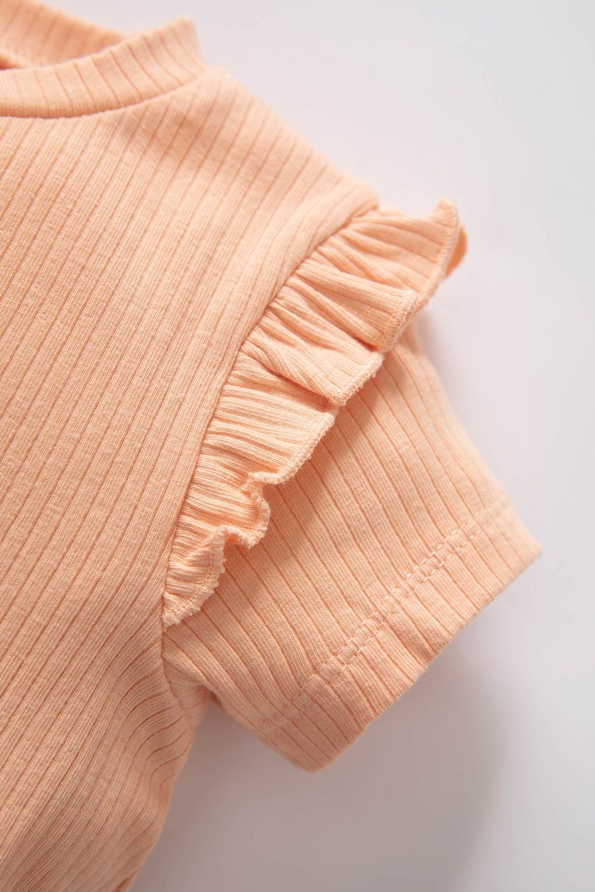 طفلة صغيرة زهري فاتح جمبسوت بناتي بطباعة الحيوانات مضلع