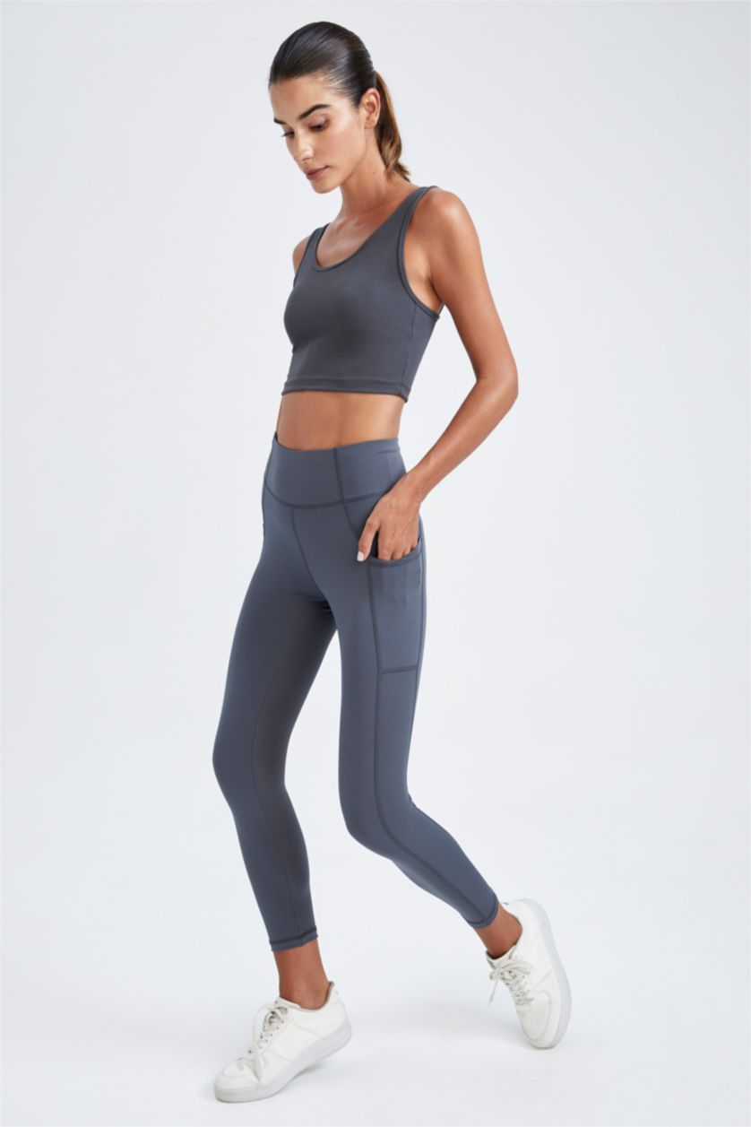 Kadın Antrasit Sporcu Tayt