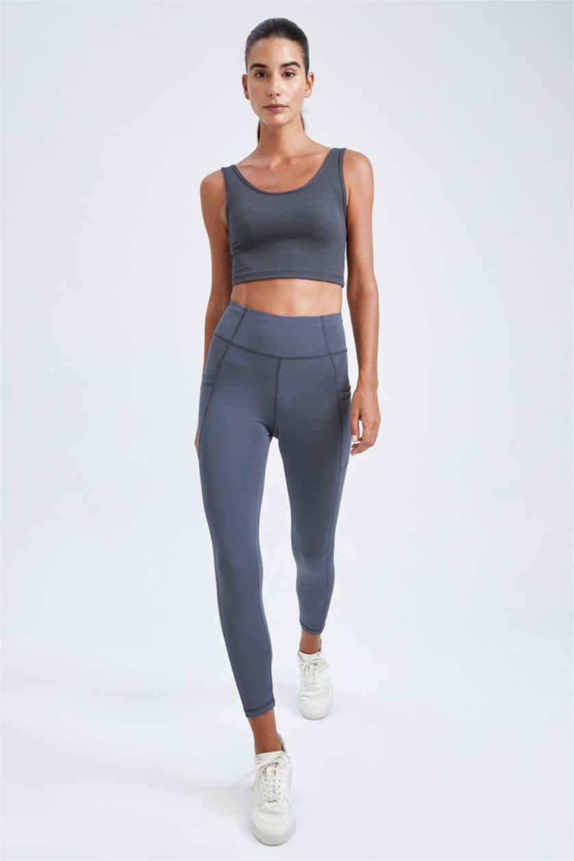 Kadın Antrasit Sporcu Tayt