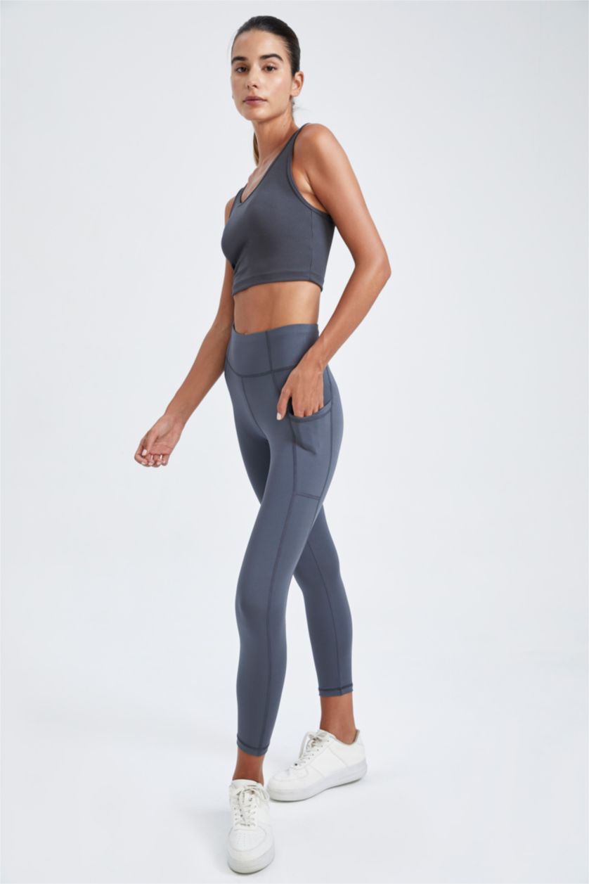 Kadın Antrasit Sporcu Tayt