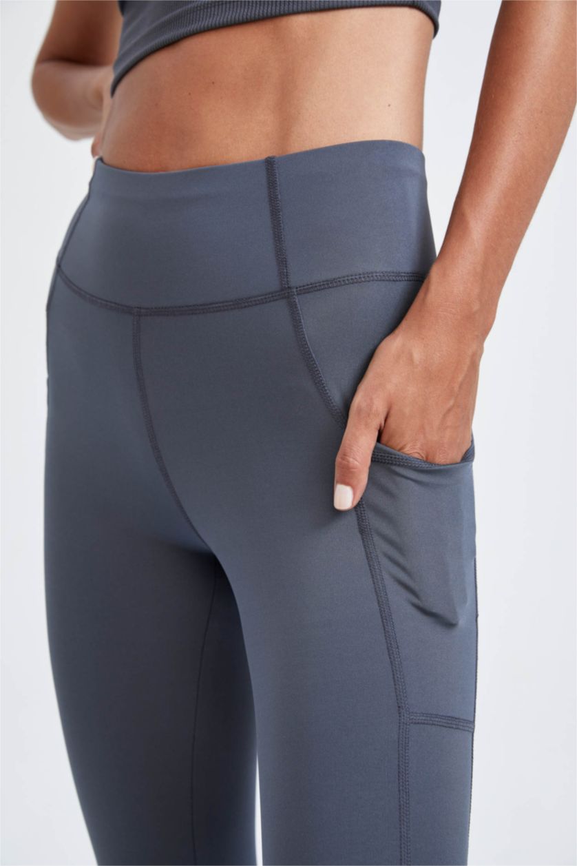 Kadın Antrasit Sporcu Tayt