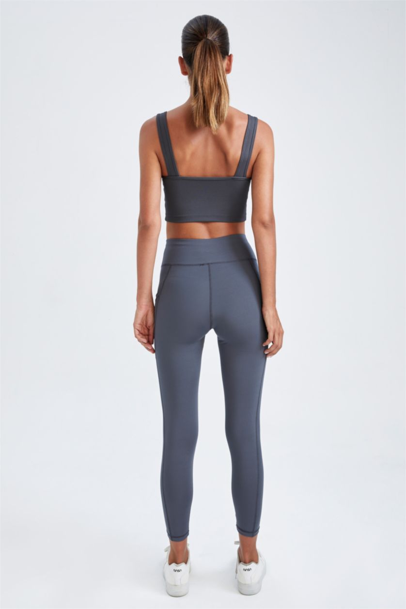 Kadın Antrasit Sporcu Tayt