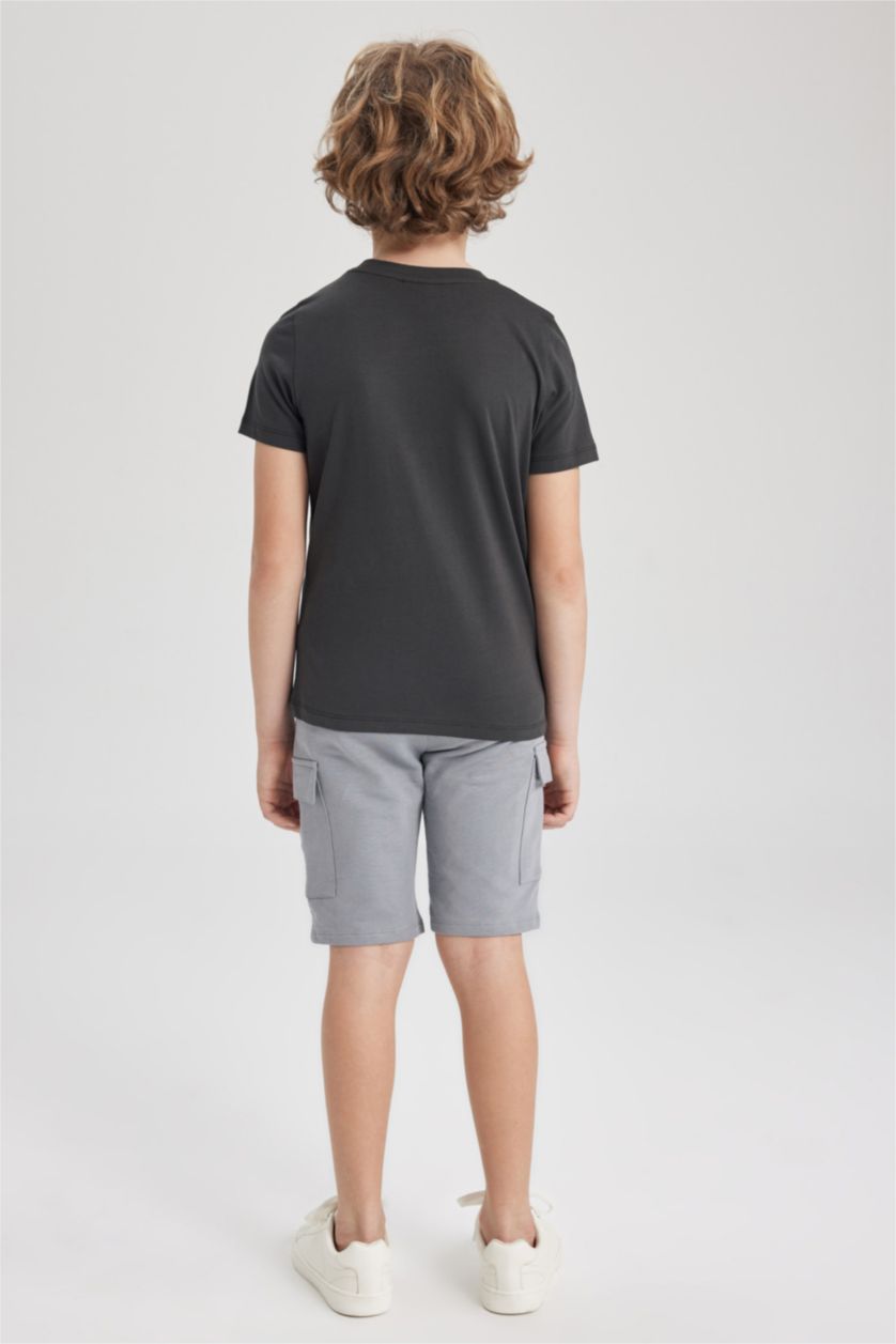 BOYS & TEENS Anthracite Boy Regular Fit Crew Neck Printed Short Sleeve T-Shirt