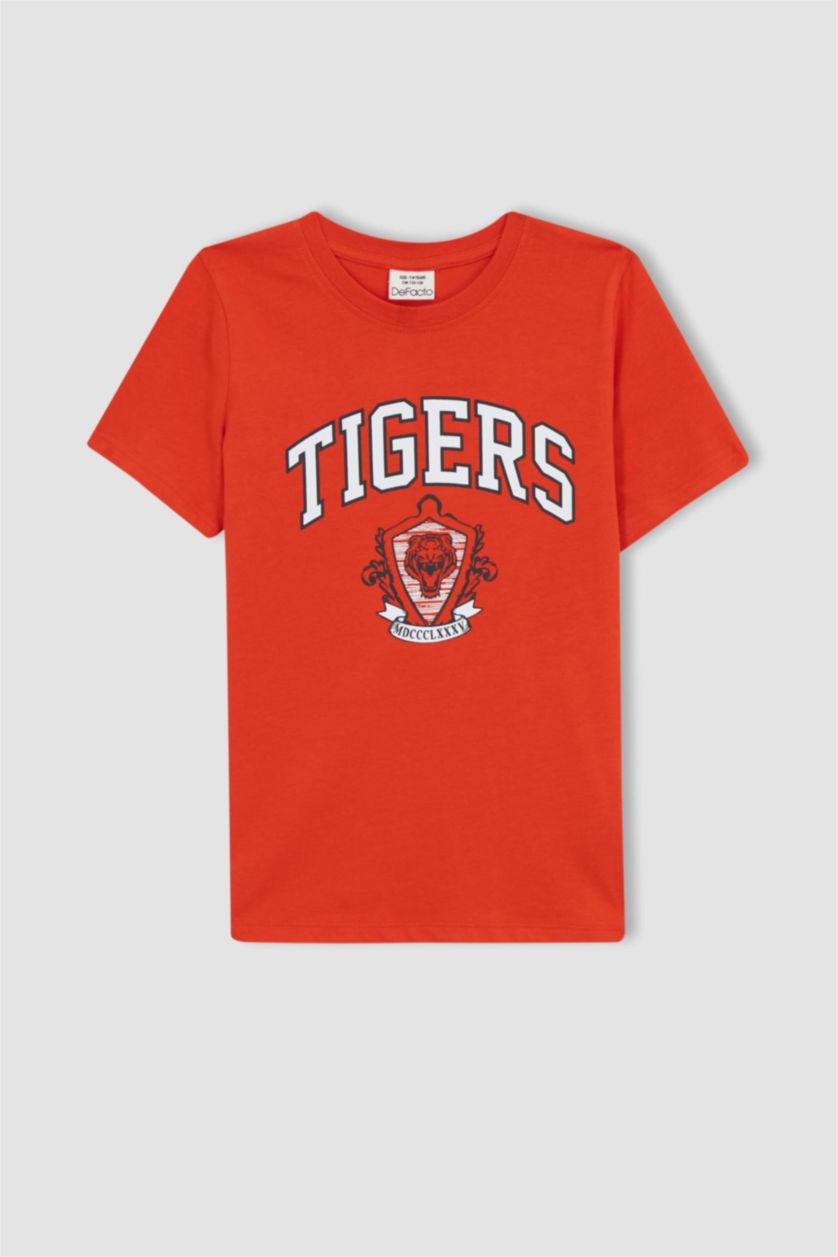 BOYS & TEENS Coral Boy Regular Fit Crew Neck Printed Short Sleeve T-Shirt