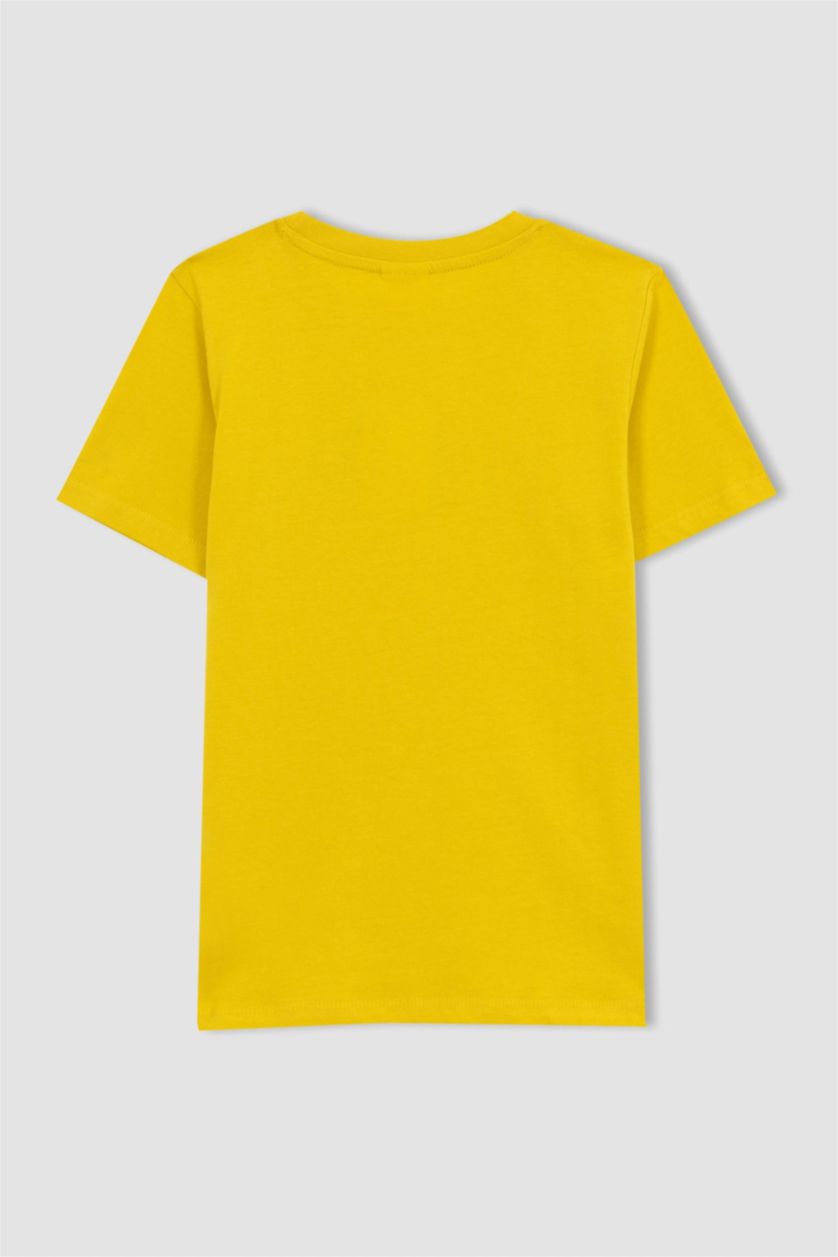 BOYS & TEENS Yellow Boy Regular Fit Crew Neck Printed Short Sleeve T-Shirt