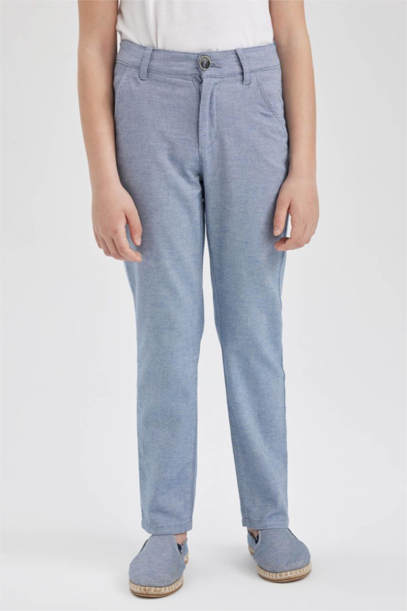 أولاد أزرق فاتح بنطلون ولادي قطن قصة عادية