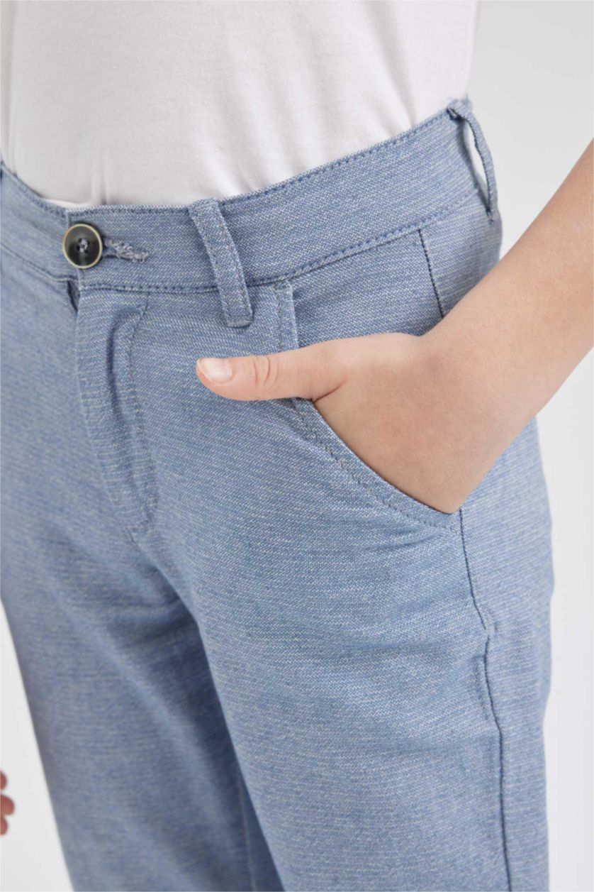 أولاد أزرق فاتح بنطلون ولادي قطن قصة عادية