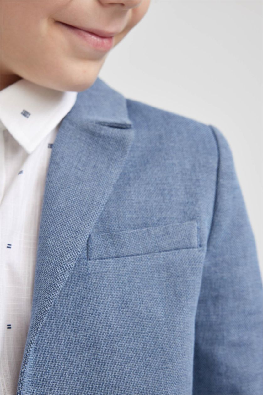 GARÇONS BLEU Clair Veste Blazer en look lin pour garçon