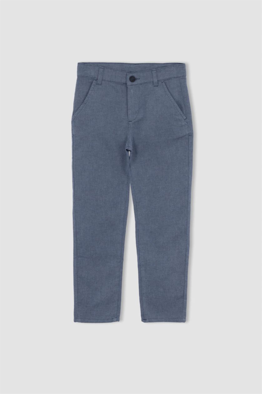 BOYS & TEENS Light Blue Boy Regular Fit Woven Trousers