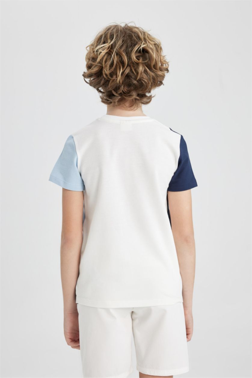 BOYS & TEENS White Boy Regular Fit Crew Neck Pique Short Sleeve T-Shirt