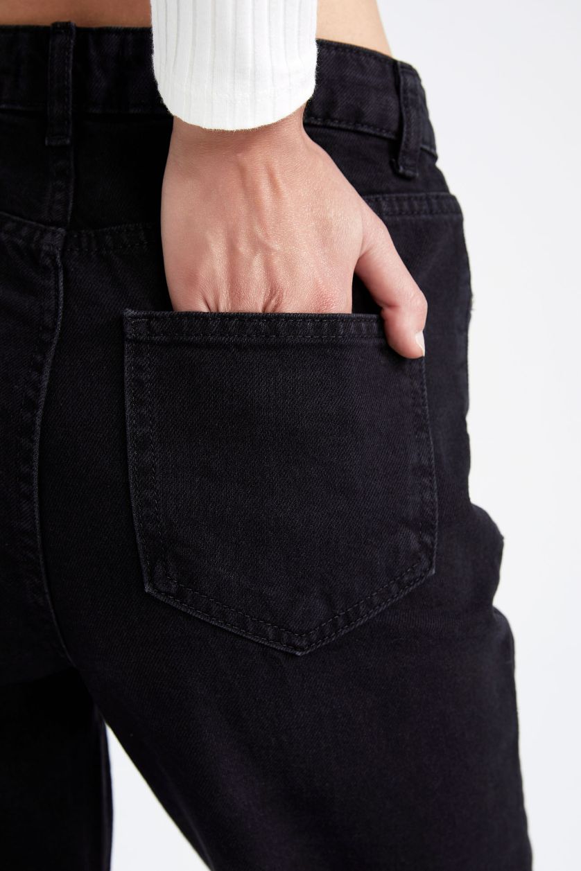 Kadın Siyah Yüksek Bel 90's Wıde Leg Pantolon