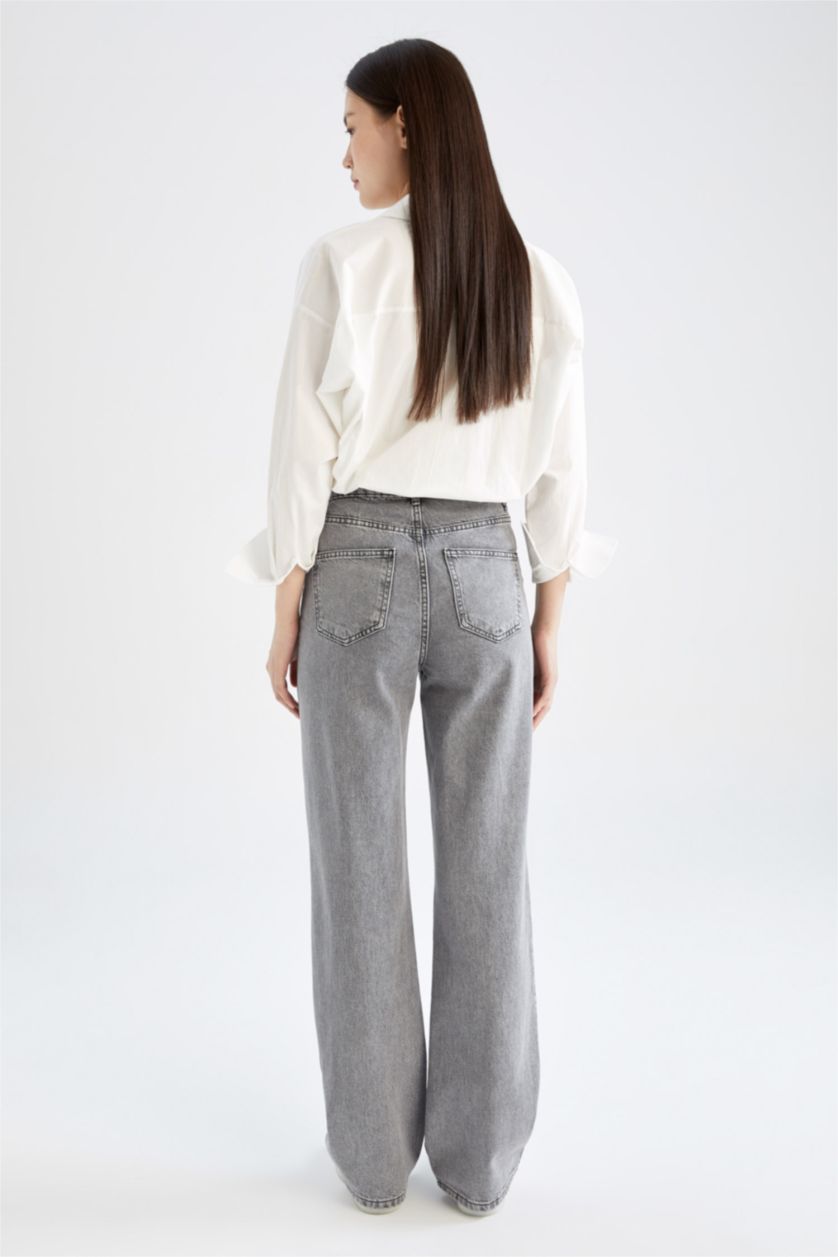 نساء رمادي High Waist Trousers