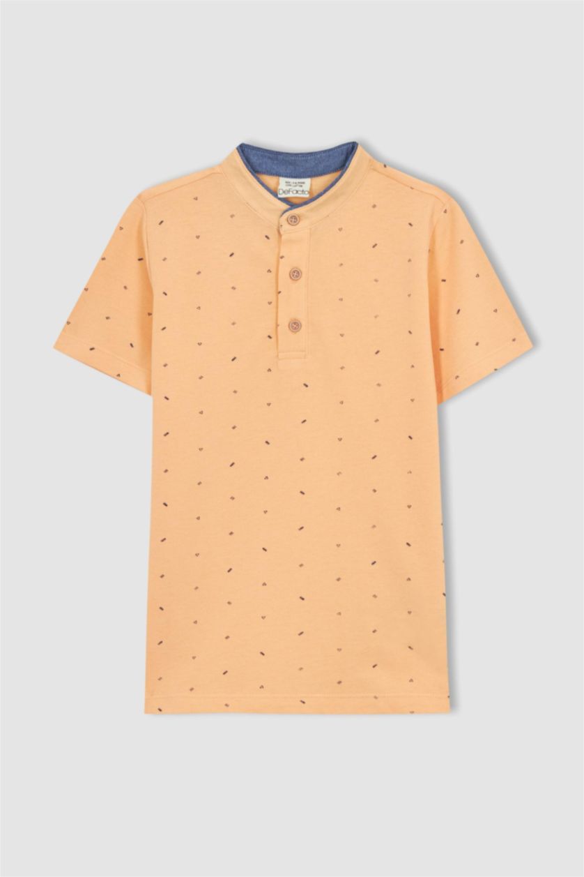 GARÇONS Orange Polo à manches courtes Piquer Col De Bande Garçon