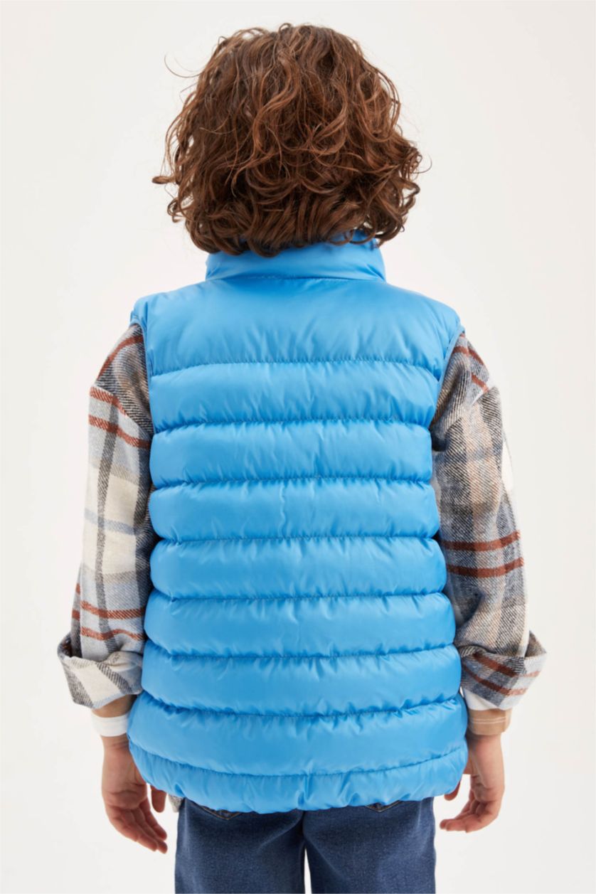 GARÇONS BLEU Clair Gilet sans manches imperméable à col montant pour garçon